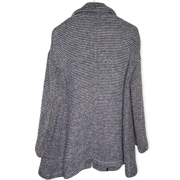 Avec Les Filles With the Girls Gray Birds Eye Tweed Pea Coat Women's Size Large - Picture 7 of 9